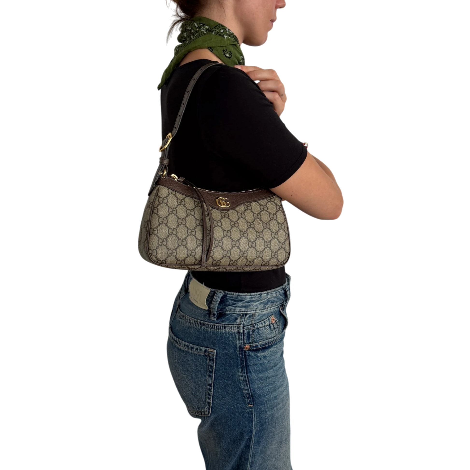 Gucci Ophidia Handtasche Small GG Supreme Beige/Ebenholz Gucci