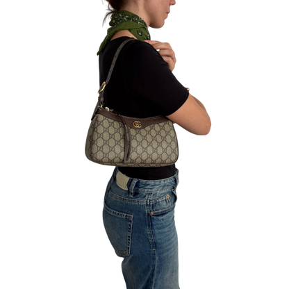 Gucci Ophidia Handtasche Small GG Supreme Beige/Ebenholz Gucci