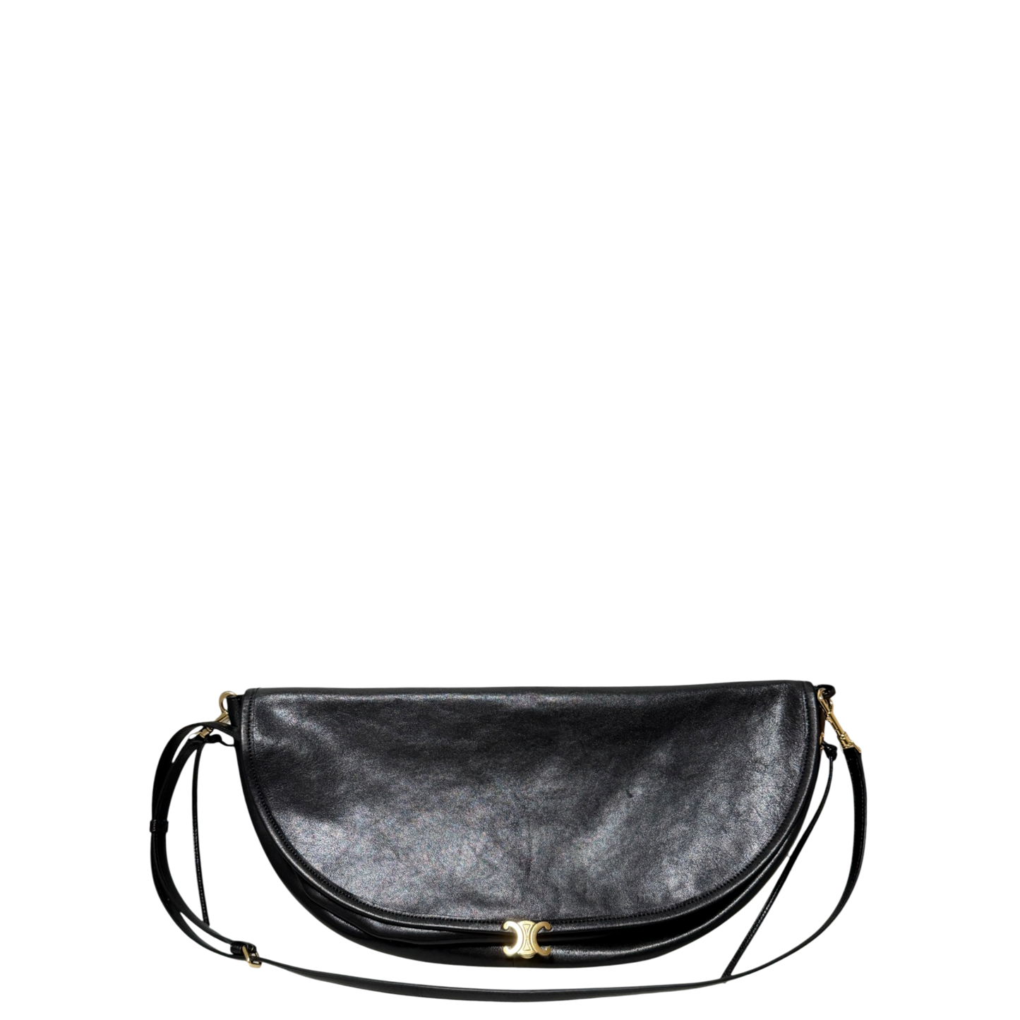 CELINE Halfmoon weiche Triomphe groß Leder schwarz Fullset / sehr gut CELINE
