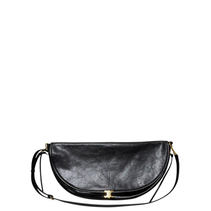CELINE Halfmoon weiche Triomphe groß Leder schwarz Fullset / sehr gut CELINE