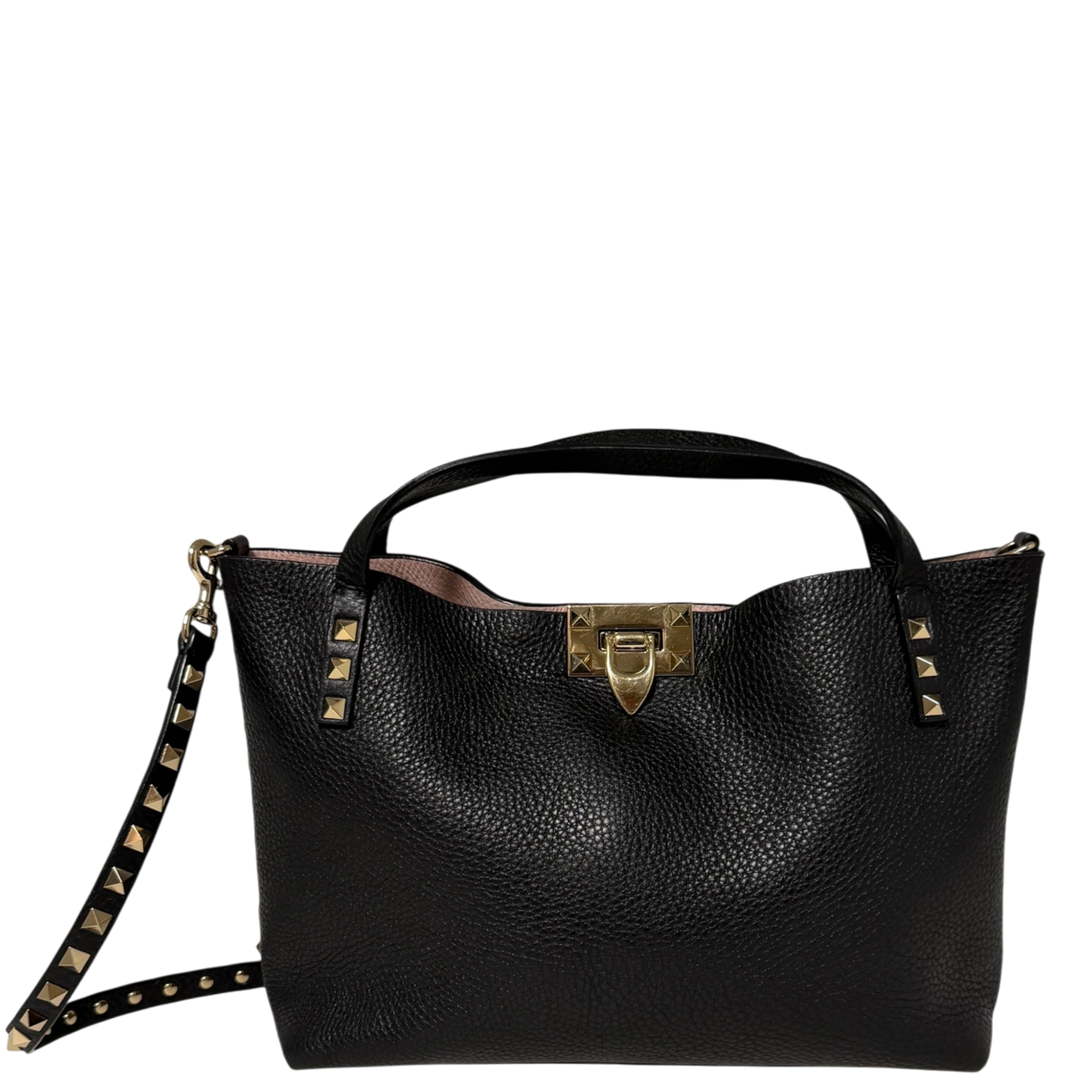 Valentino Garavani Rockstud mit Pochette Handtasche Schwarz / sehr gut Valentino