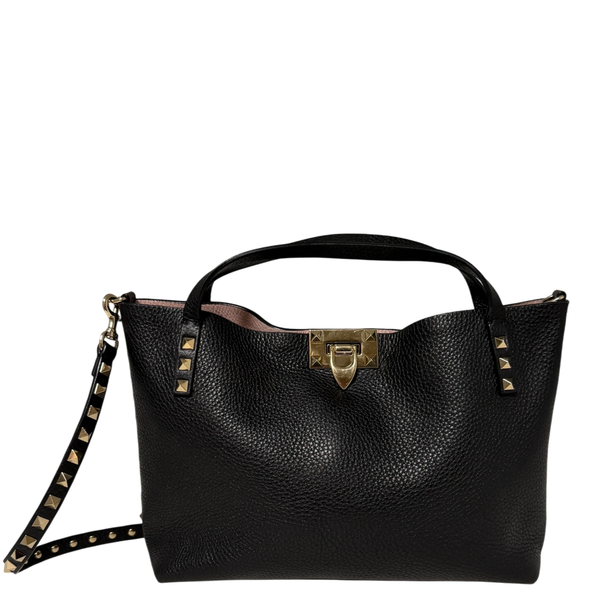Valentino Garavani Rockstud mit Pochette Handtasche Schwarz / sehr gut Valentino