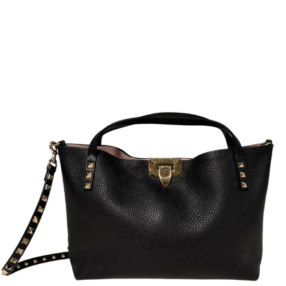 Valentino Garavani Rockstud mit Pochette Handtasche Schwarz / sehr gut Valentino