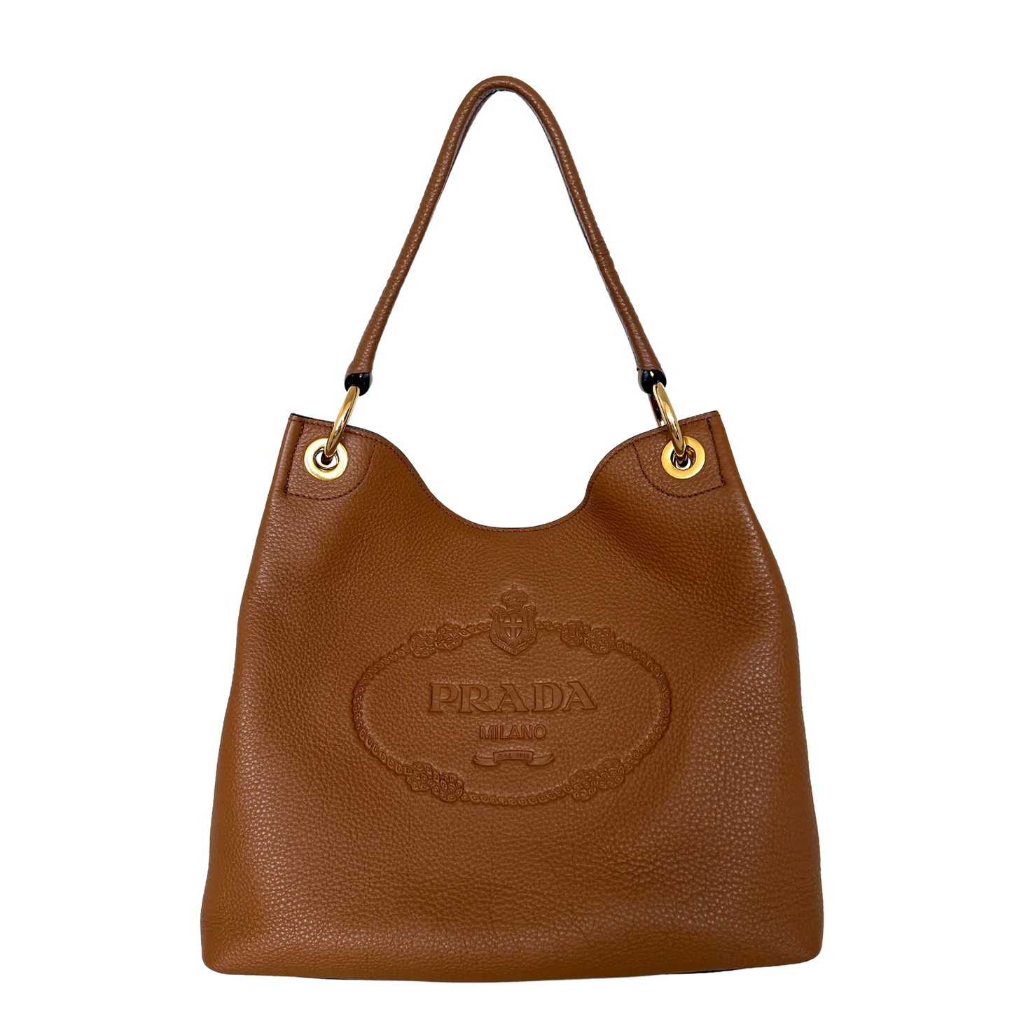 Prada Hobo Schultertasche 1BC051 Leder braun / neuwertig (Kopie) Prada