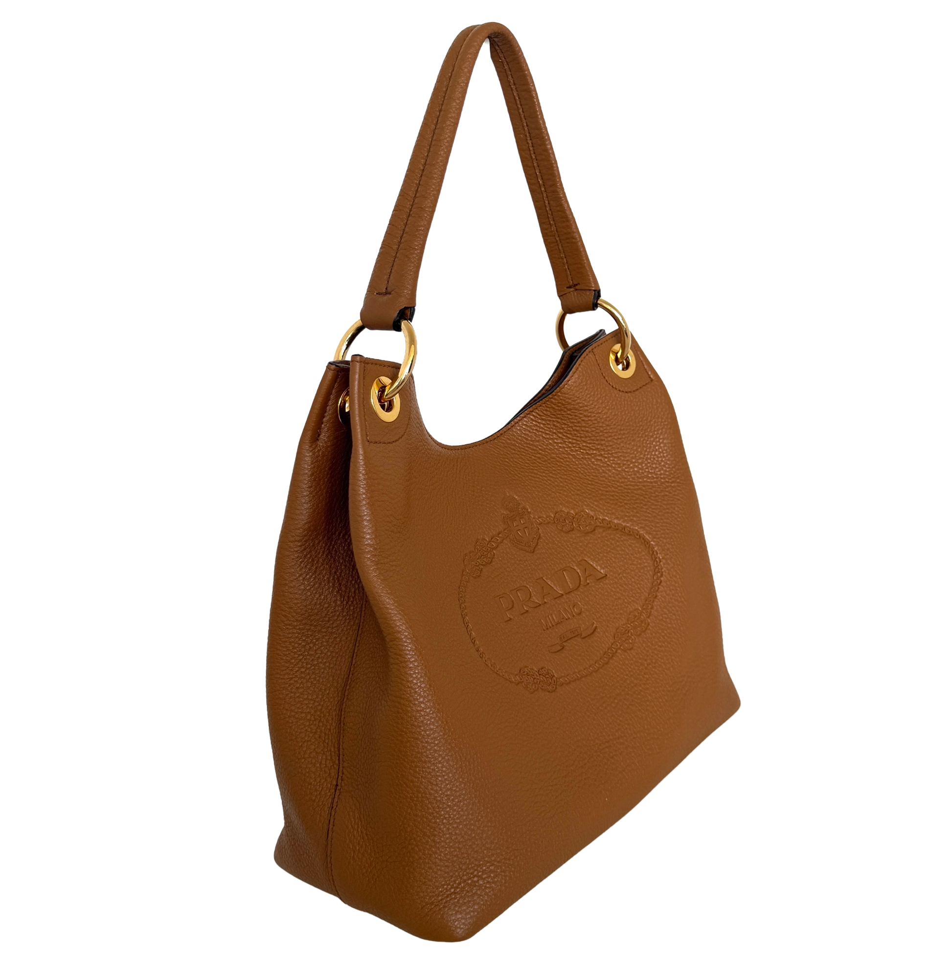 Prada Hobo Schultertasche 1BC051 Leder braun / neuwertig (Kopie) Prada