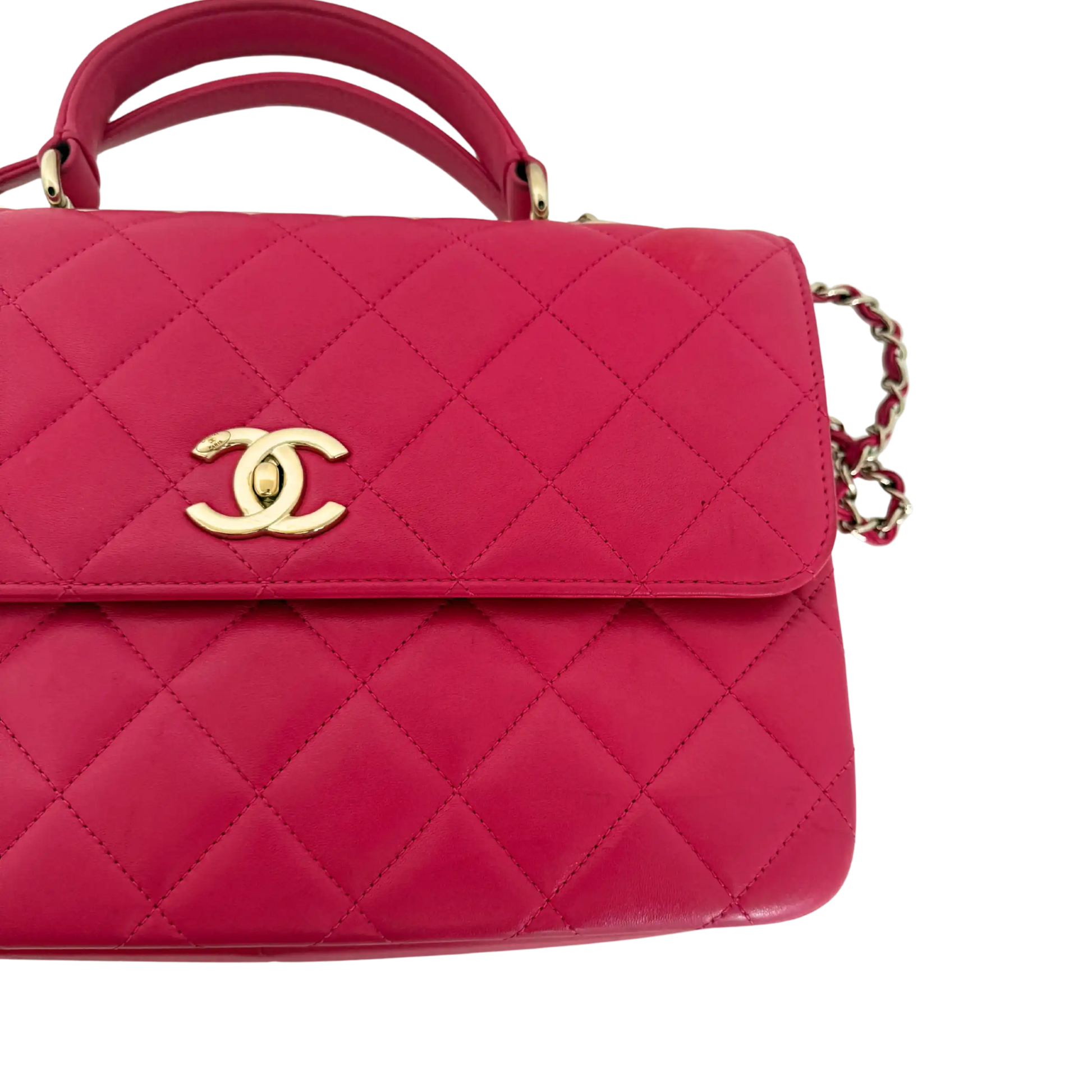 Chanel Trendy CC Top Handle Lammleder Pink / gut Chanel