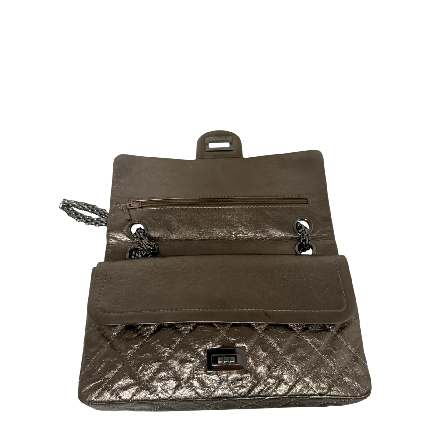 Chanel 2.55 Reissue 224 Classic Double Flap Bag Metallic Bronze / sehr gut Chanel