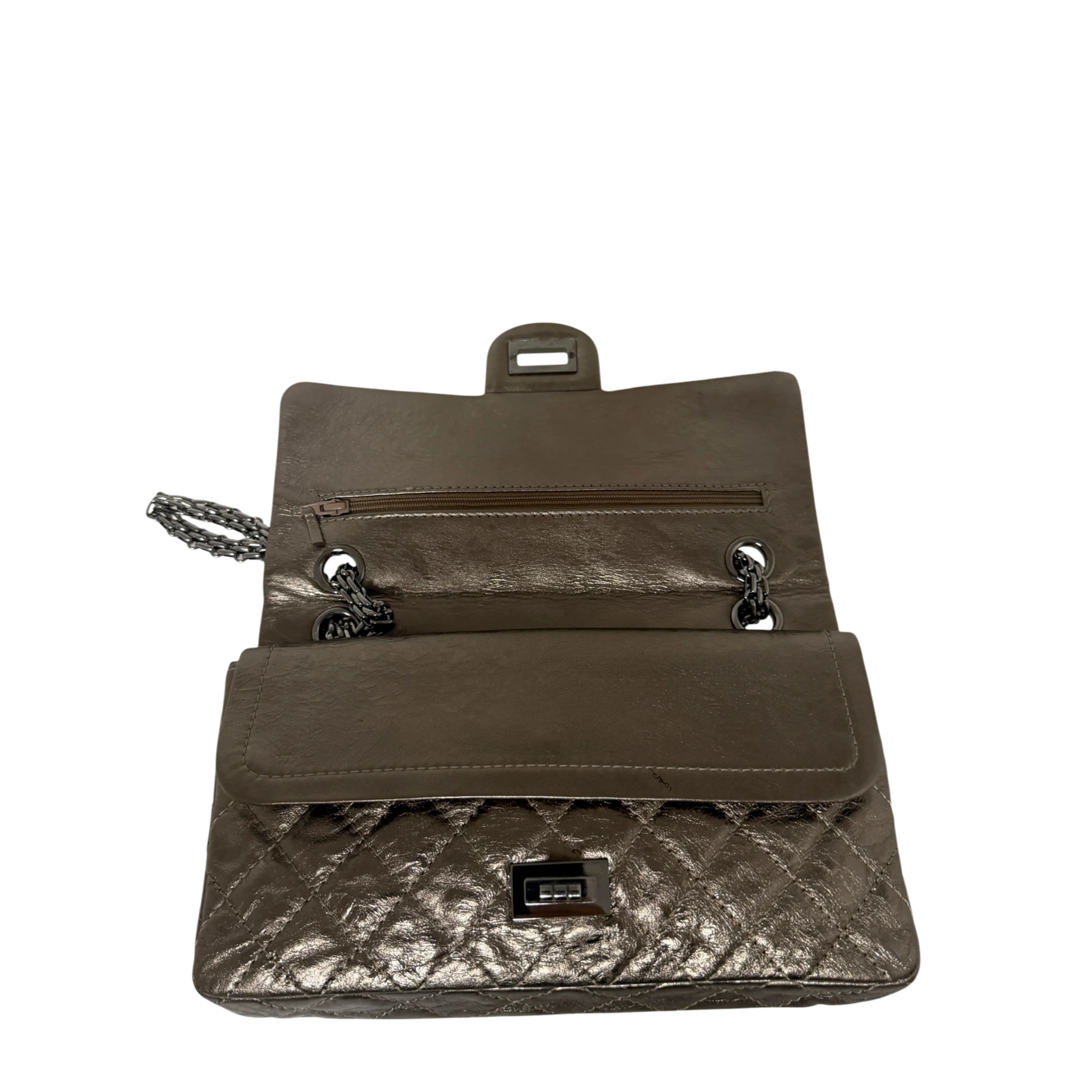 Chanel 2.55 Reissue 224 Classic Double Flap Bag Metallic Bronze / sehr gut Chanel