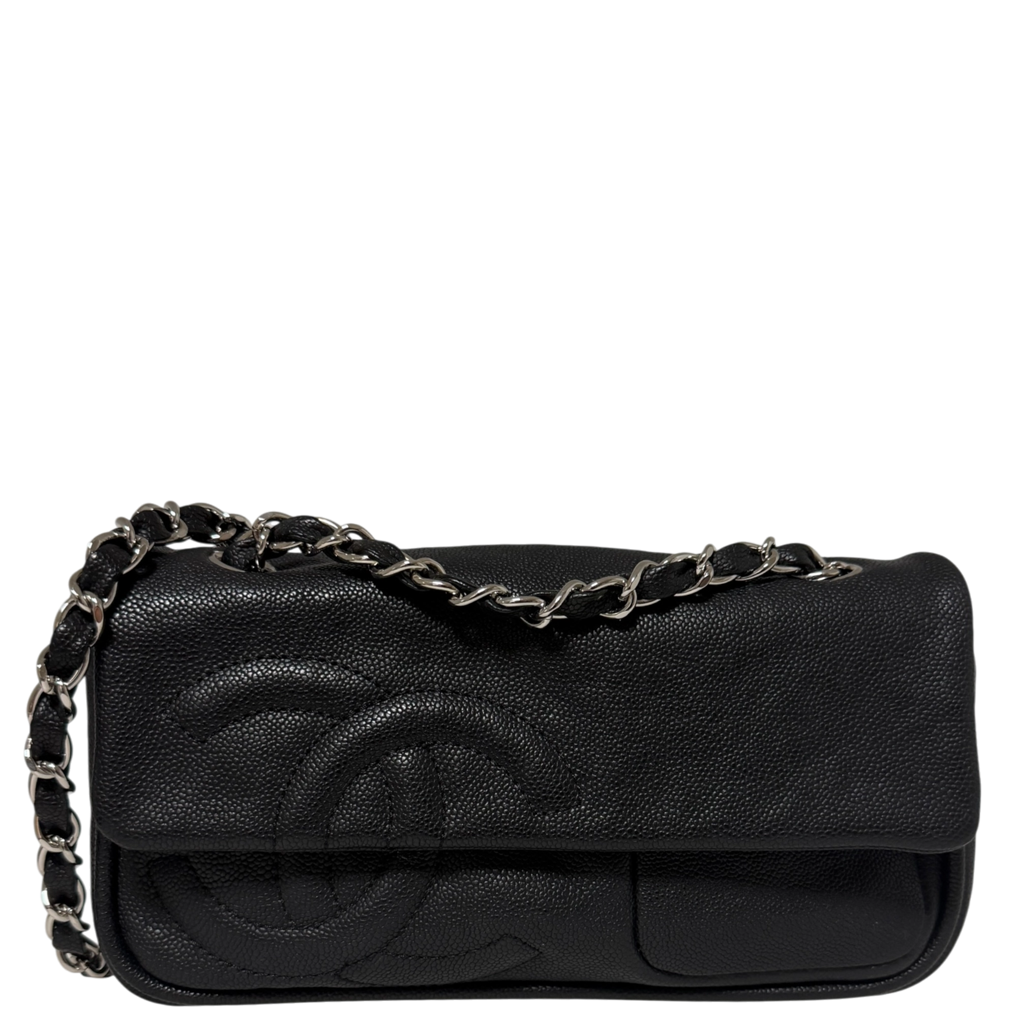 Chanel CC Flap Bag schwarz Leder /neuwertig Chanel