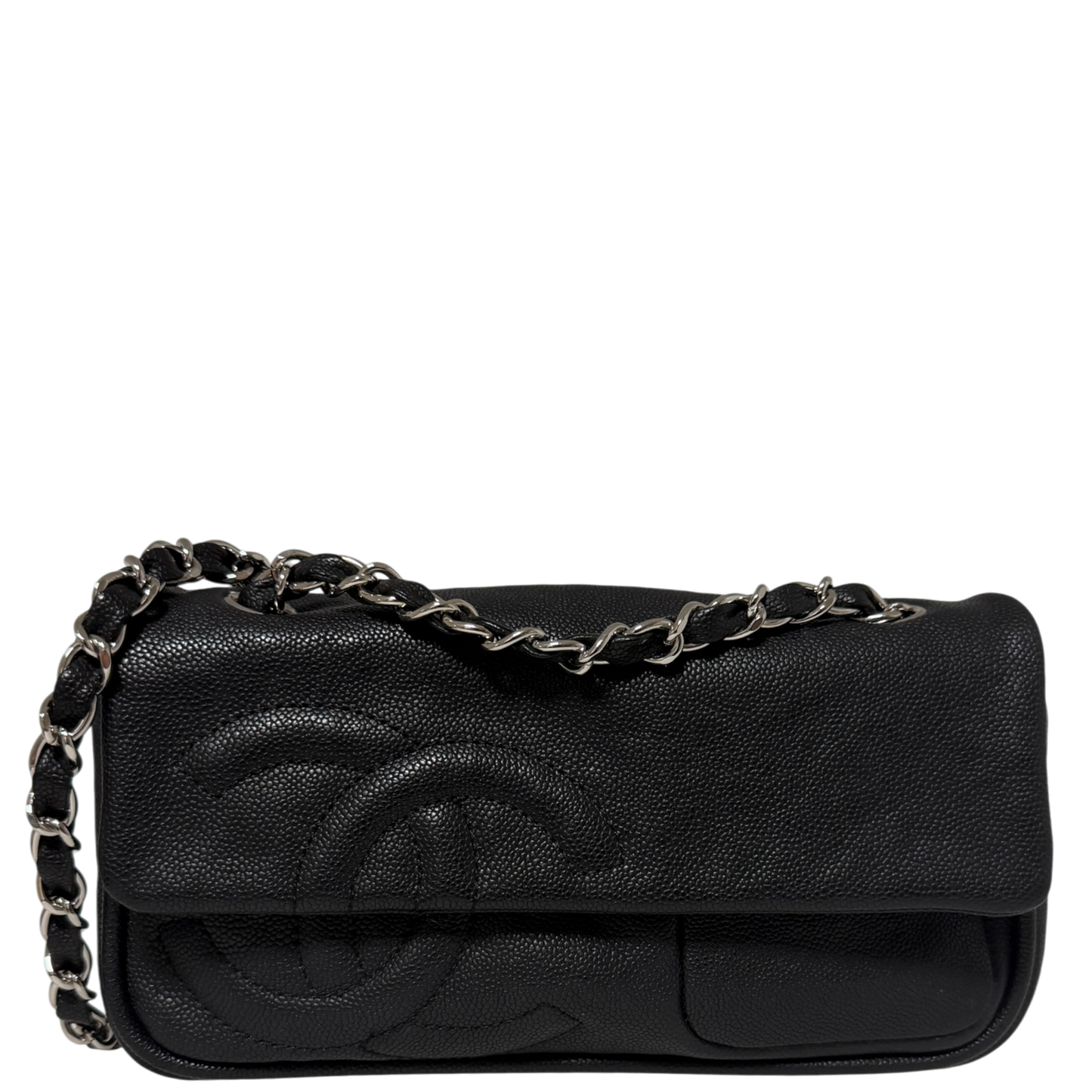 Chanel CC Flap Bag schwarz Leder /neuwertig Chanel
