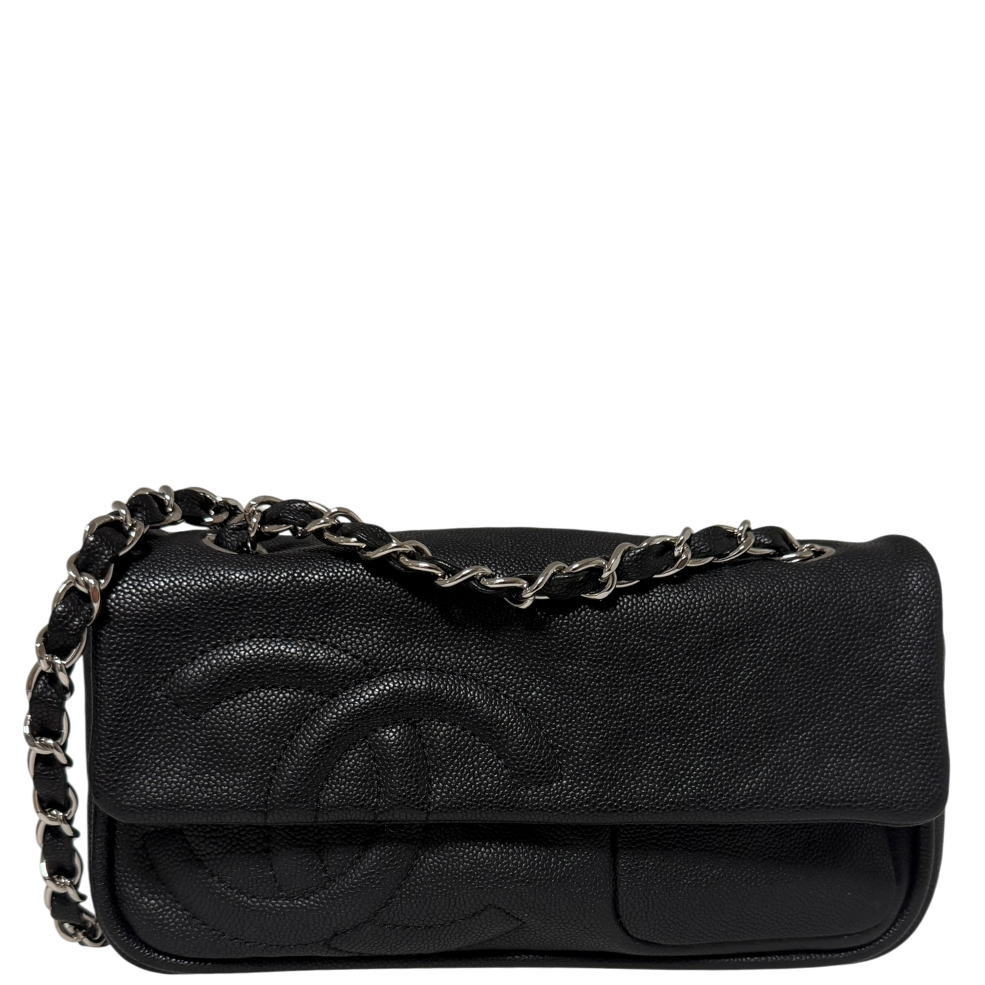 Chanel CC Flap Bag schwarz Leder /neuwertig Chanel