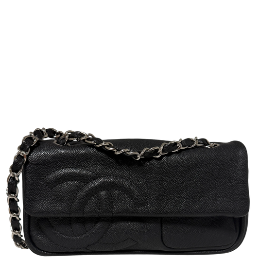 Chanel CC Flap Bag schwarz Leder /neuwertig Chanel