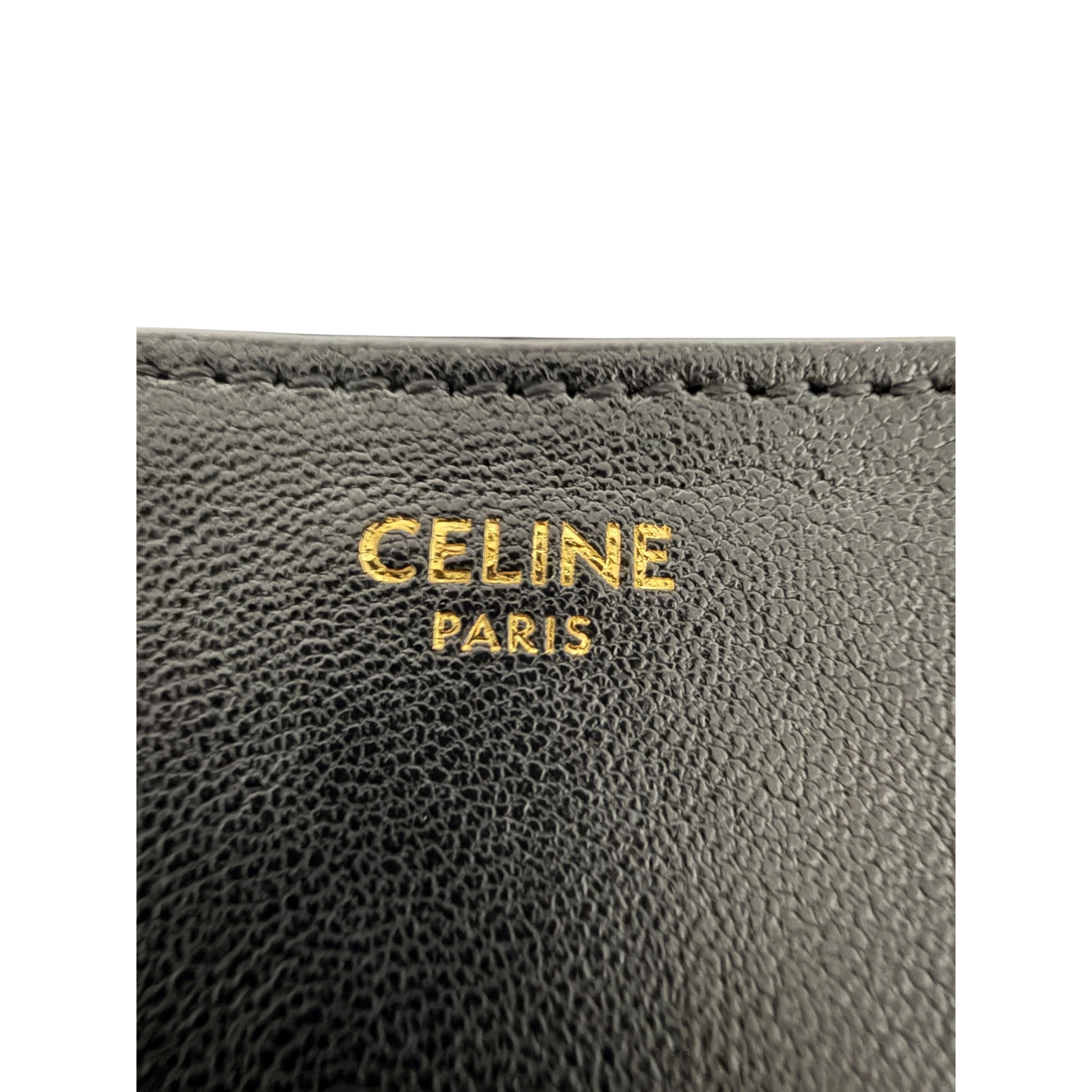 CELINE Halfmoon weiche Triomphe groß Leder schwarz Fullset / sehr gut CELINE