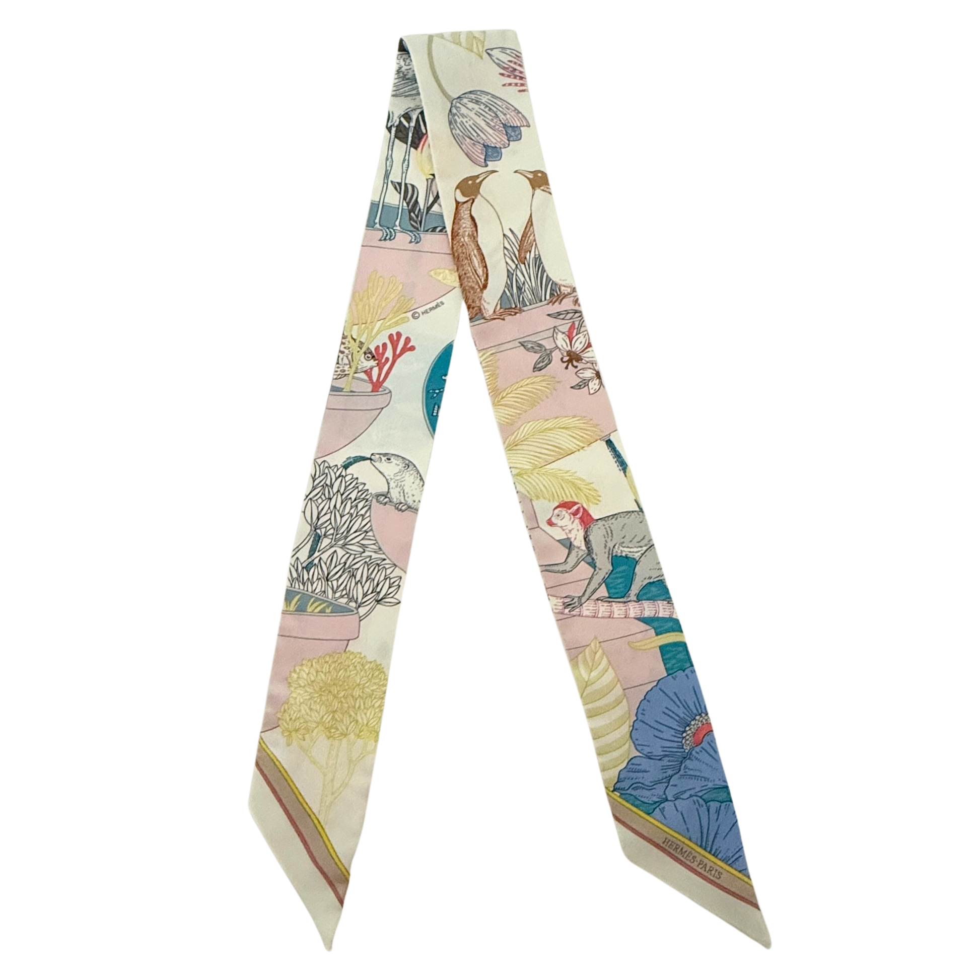 Hermès Twilly Tanz des Pacific weiß / sehr gut Hermès