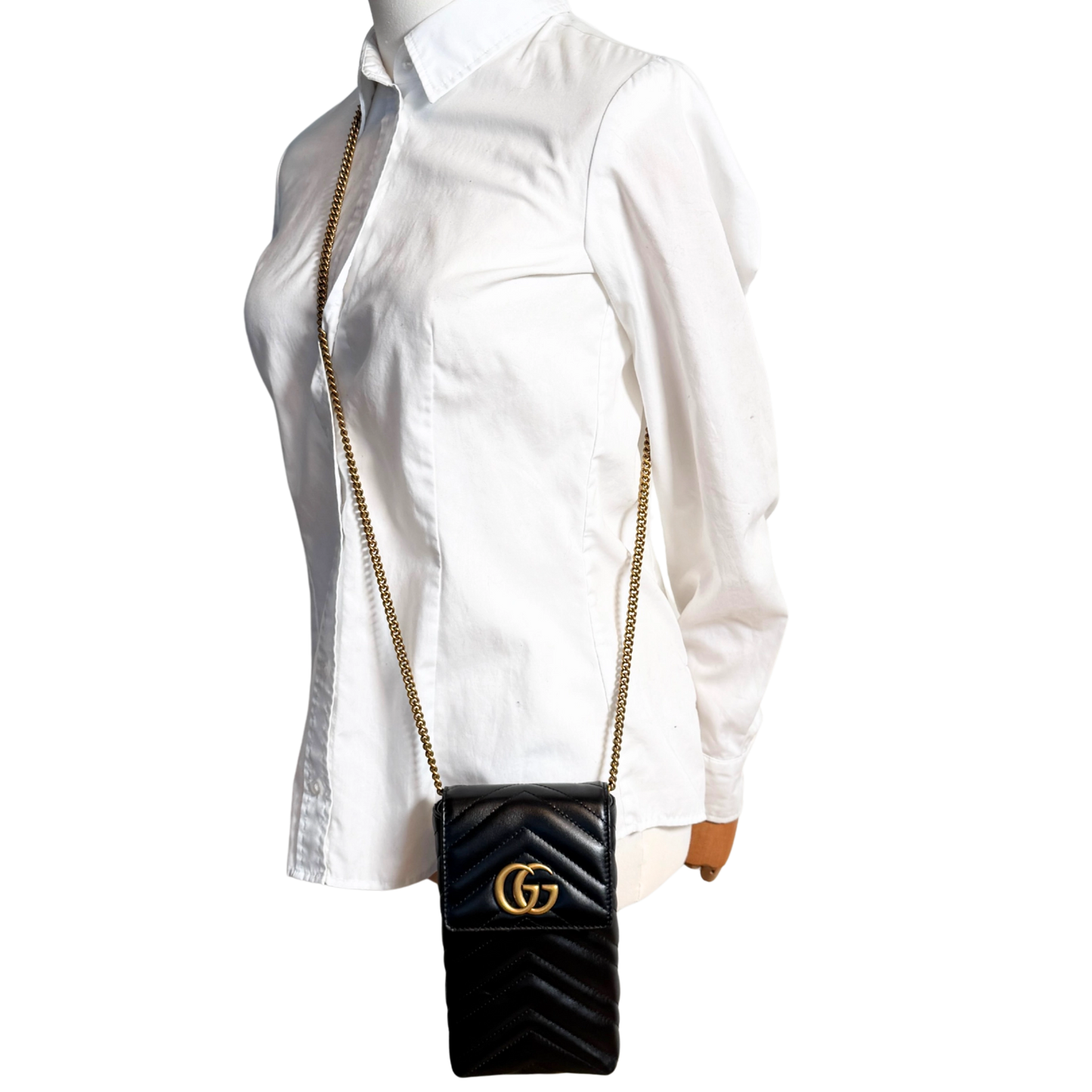 Gucci GG Marmont Phone Crossbody Bag Schwarz / neuwertig Gucci