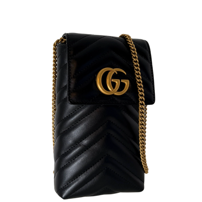 Gucci GG Marmont Phone Crossbody Bag Schwarz / neuwertig Gucci