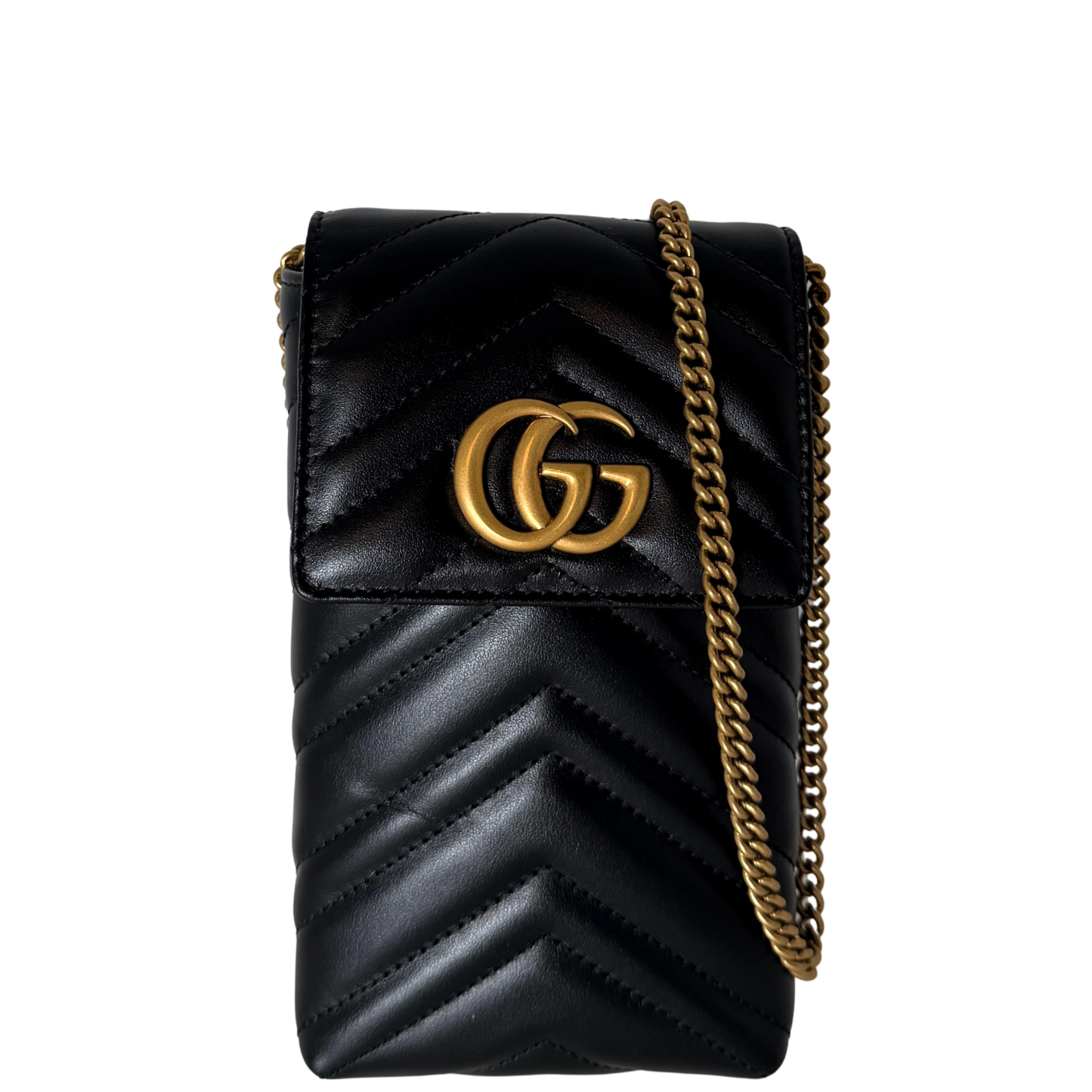 Gucci GG Marmont Phone Crossbody Bag Schwarz / neuwertig Gucci