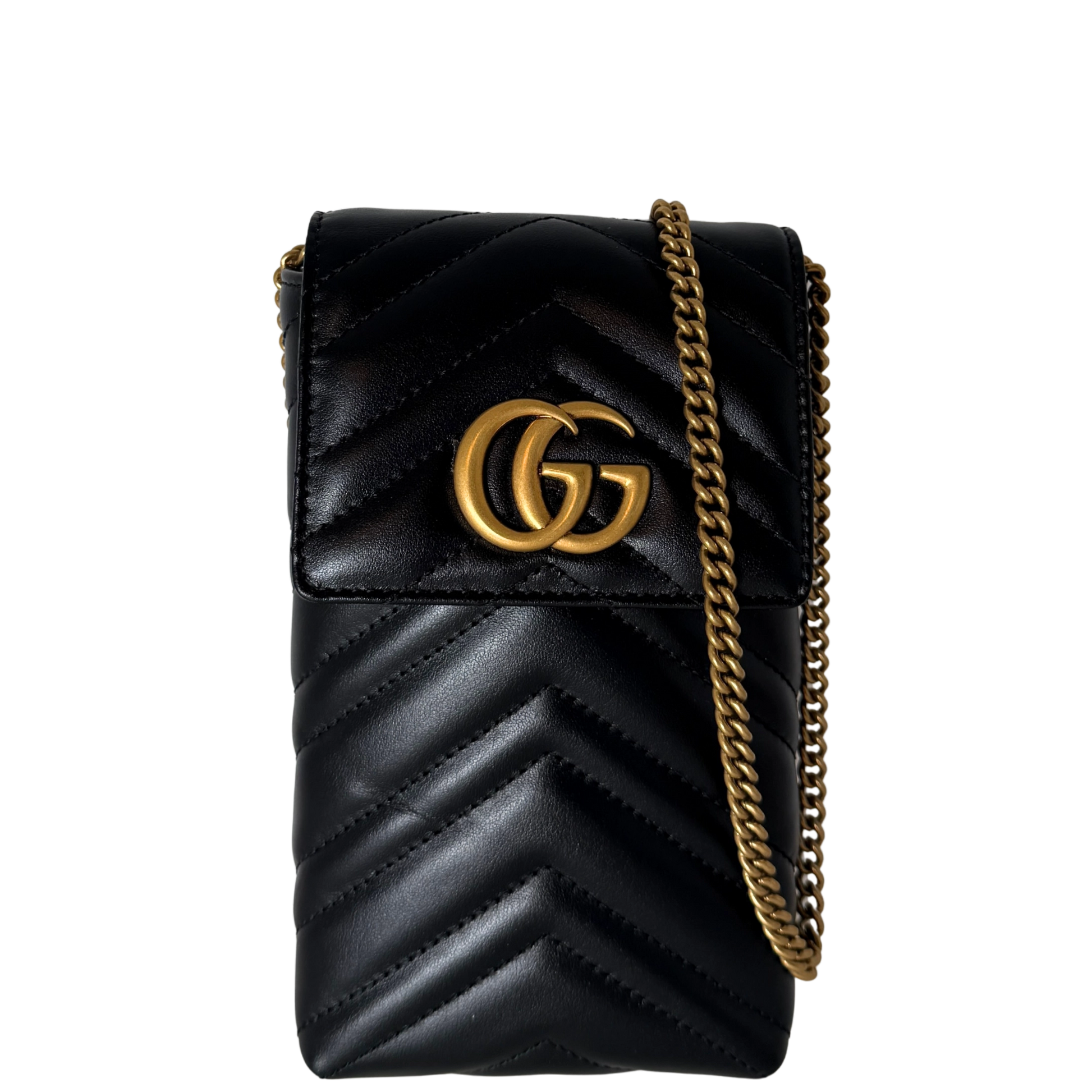 Gucci GG Marmont Phone Crossbody Bag Schwarz / neuwertig Gucci