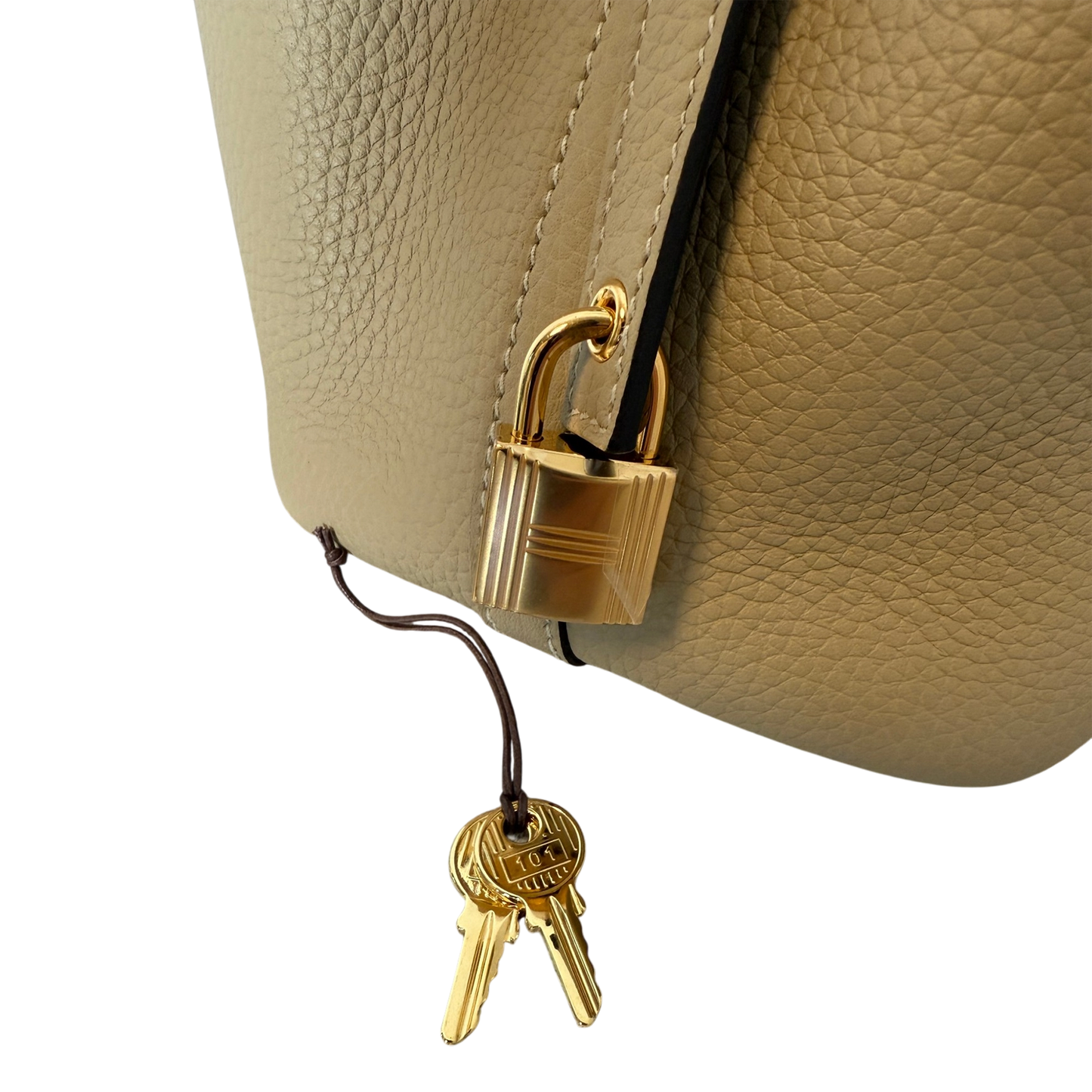 Hermès Picotin 18 Taurillon Clémence beige S2 Trench goldene Hardware 2025 Fullset / neuwertig Hermès