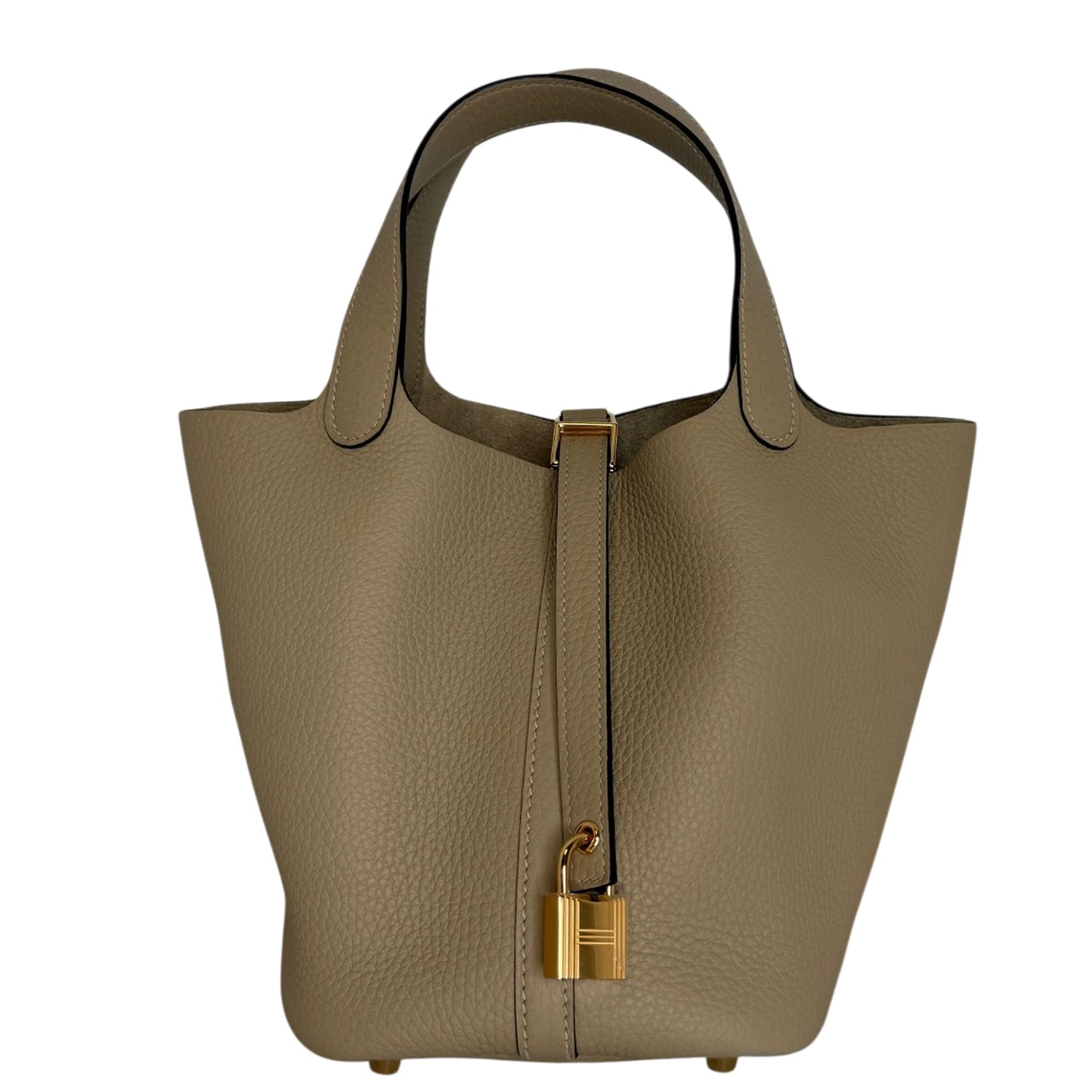 Hermès Picotin 18 Taurillon Clémence beige S2 Trench goldene Hardware 2025 Fullset / neuwertig Hermès