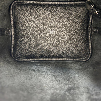 Hermès Picotin 18 Taurillon Clémence schwarz silber Hardware 2025 Fullset / neuwertig Hermès