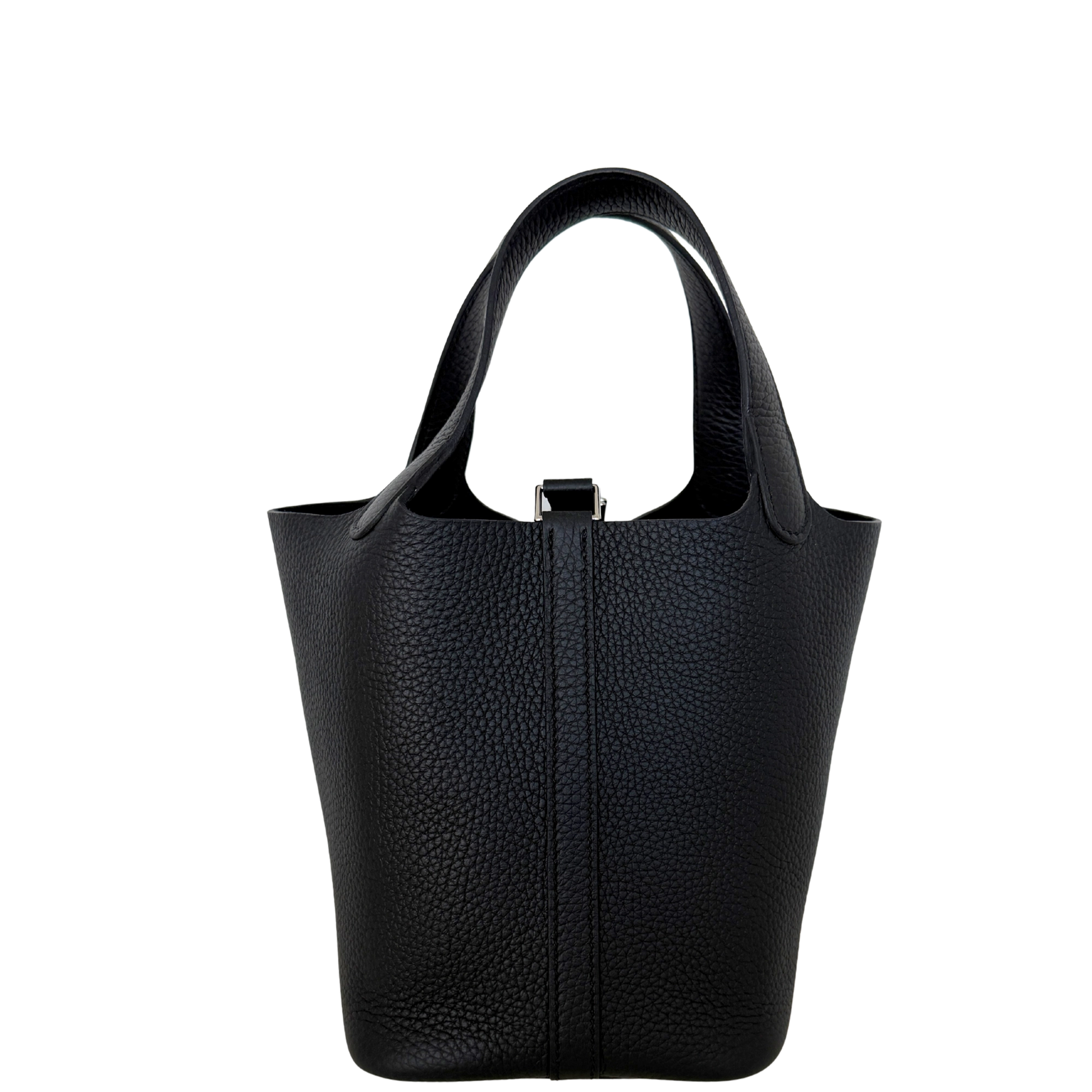 Hermès Picotin 18 Taurillon Clémence schwarz silber Hardware 2025 Fullset / neuwertig Hermès