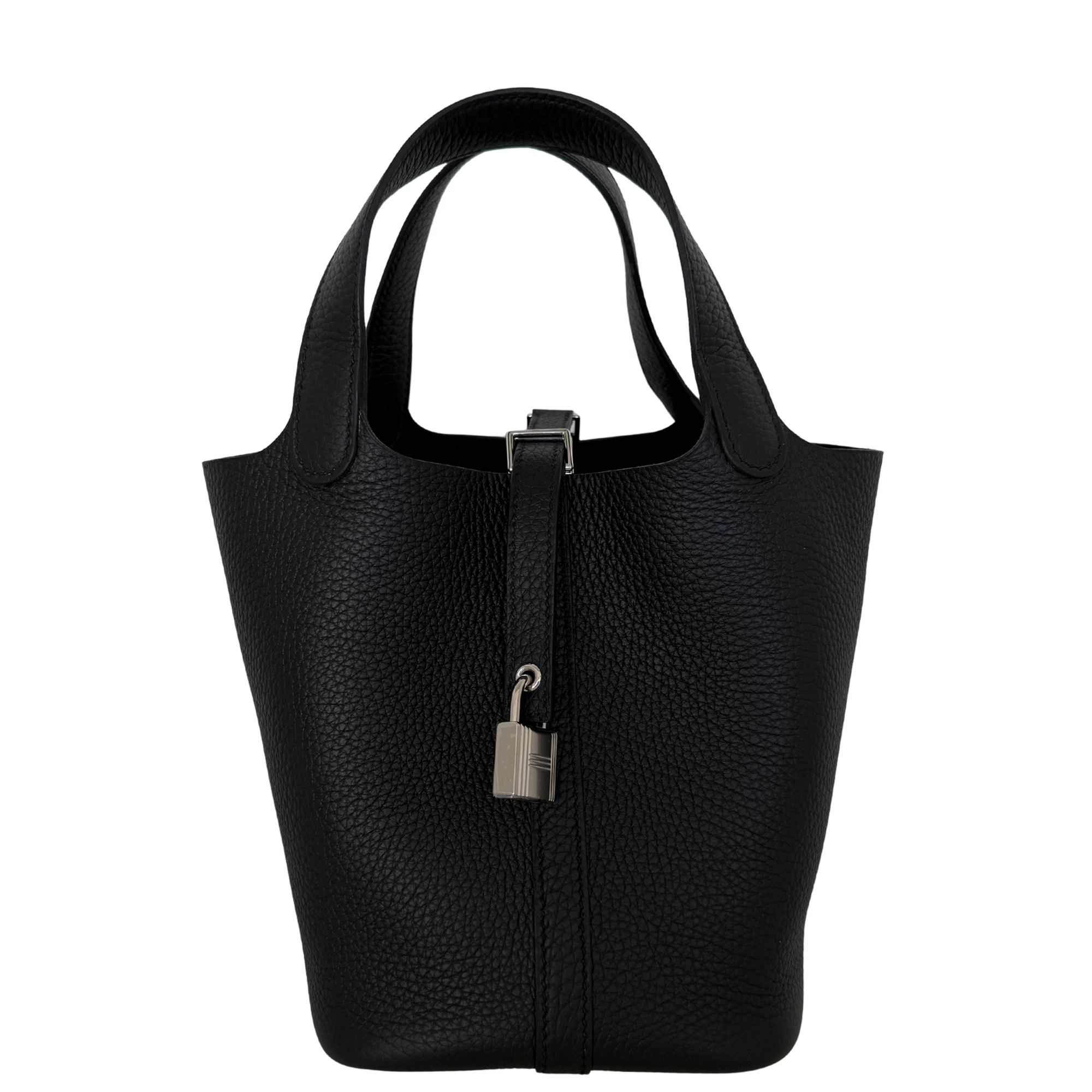 Hermès Picotin 18 Taurillon Clémence schwarz silber Hardware 2025 Fullset / neuwertig Hermès