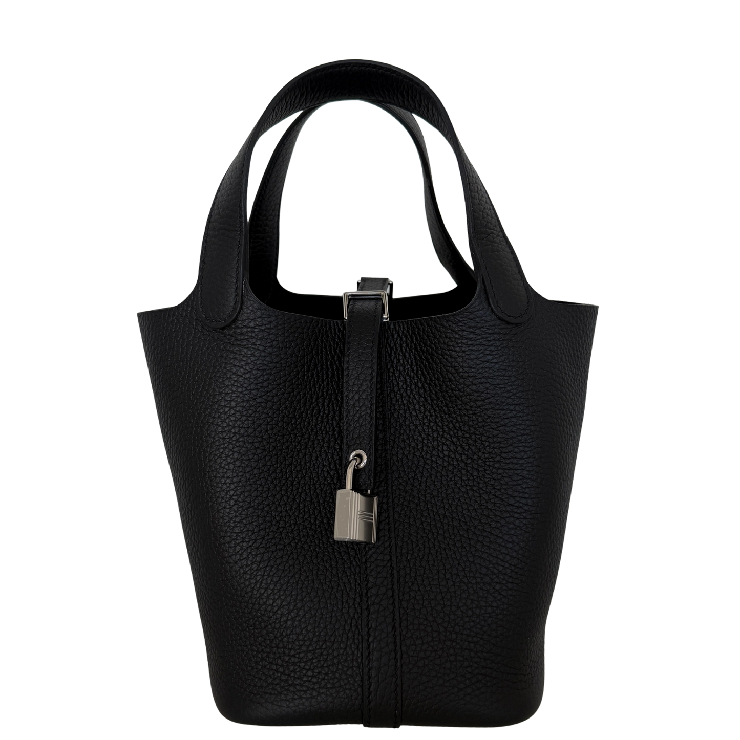 Hermès Picotin 18 Taurillon Clémence schwarz silber Hardware 2025 Fullset / neuwertig Hermès