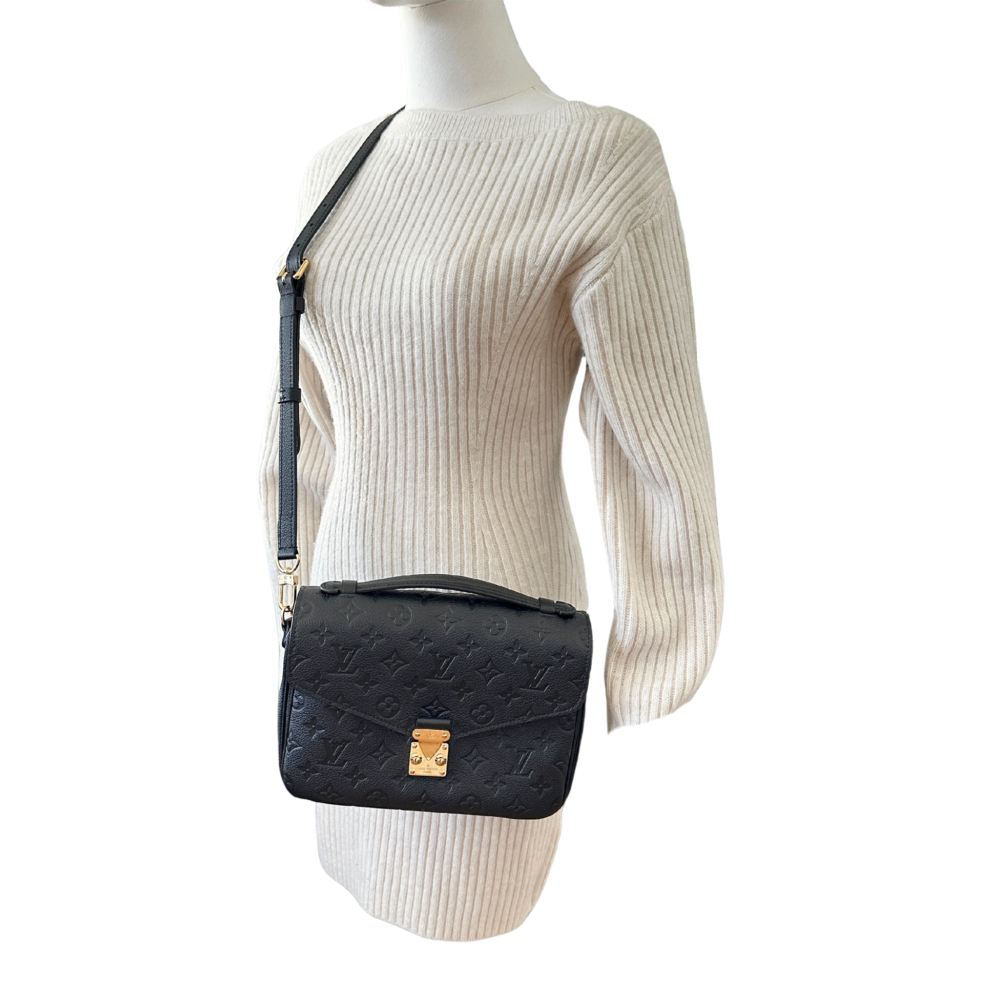 Louis Vuitton Pochette Métis Empreinte Leder schwarz M47487 / neuwertig Louis Vuitton