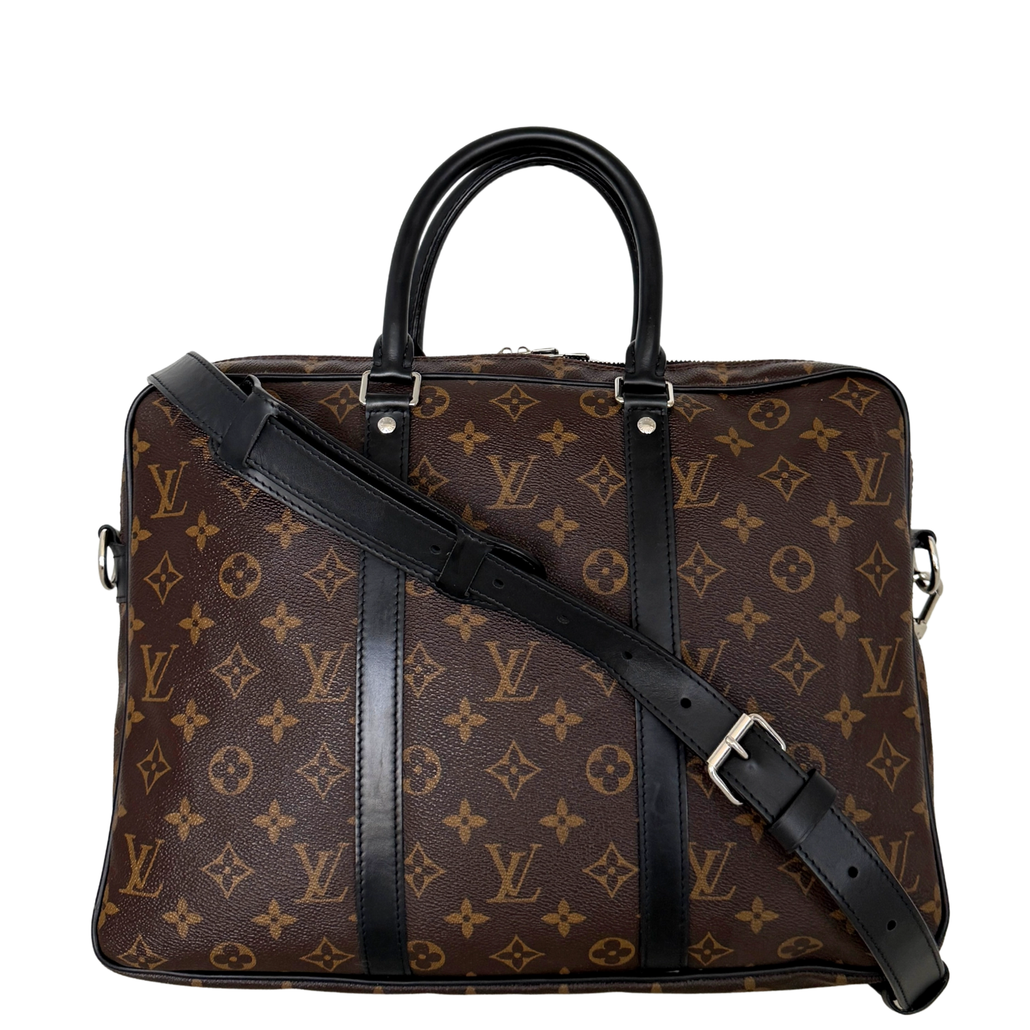 Louis Vuitton Porte Documents Voyage PM M52005 Braun / gut Louis Vuitton