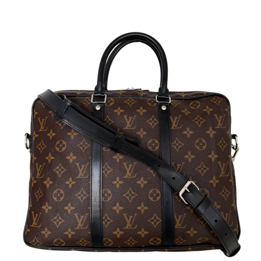 Louis Vuitton Porte Documents Voyage PM M52005 Braun / gut Louis Vuitton