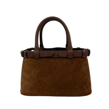 Prada Buckle Tote Bag Veloursleder braun / ungetragen Prada