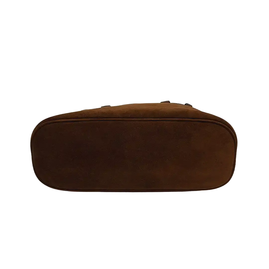 Prada Buckle Tote Bag Veloursleder braun / ungetragen Prada