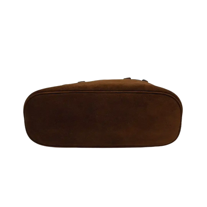 Prada Buckle Tote Bag Veloursleder braun / ungetragen Prada