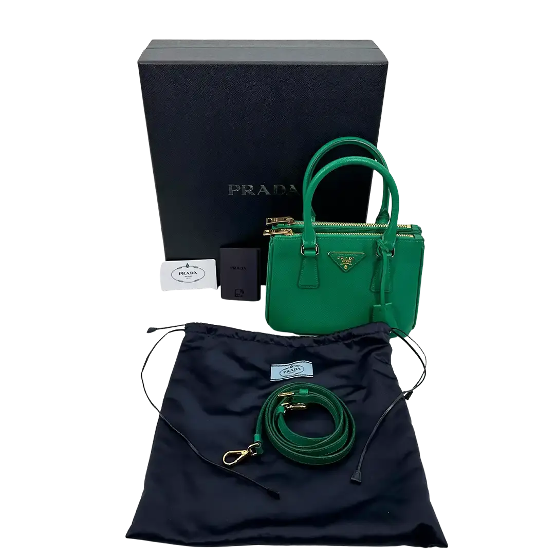 Prada Galleria Mini Bag aus Saffiano-Leder Mango Fullset / gut Prada