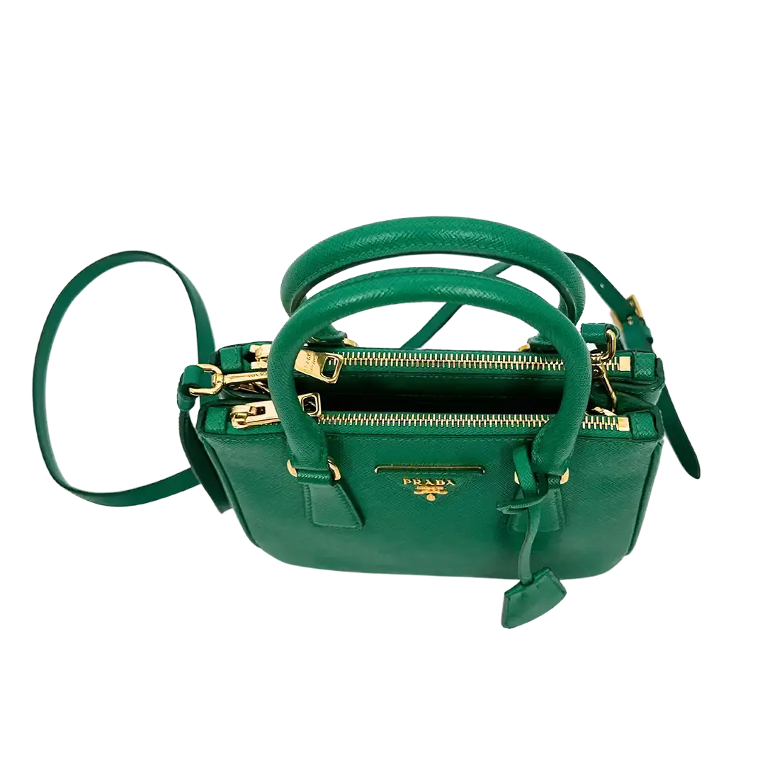 Prada Galleria Mini Bag aus Saffiano-Leder Mango Fullset / gut Prada