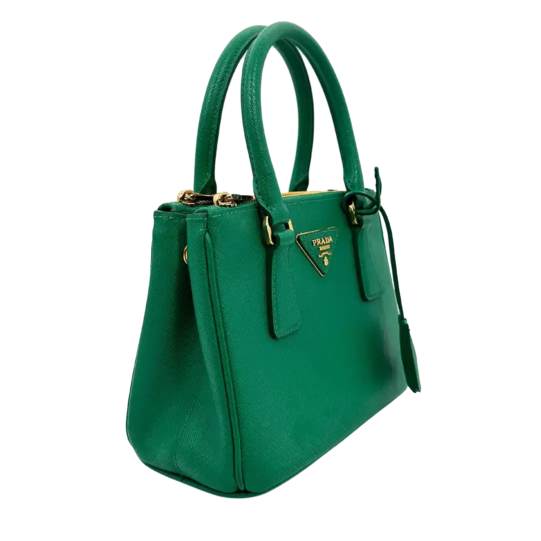 Prada Galleria Mini Bag aus Saffiano-Leder Mango Fullset / gut Prada