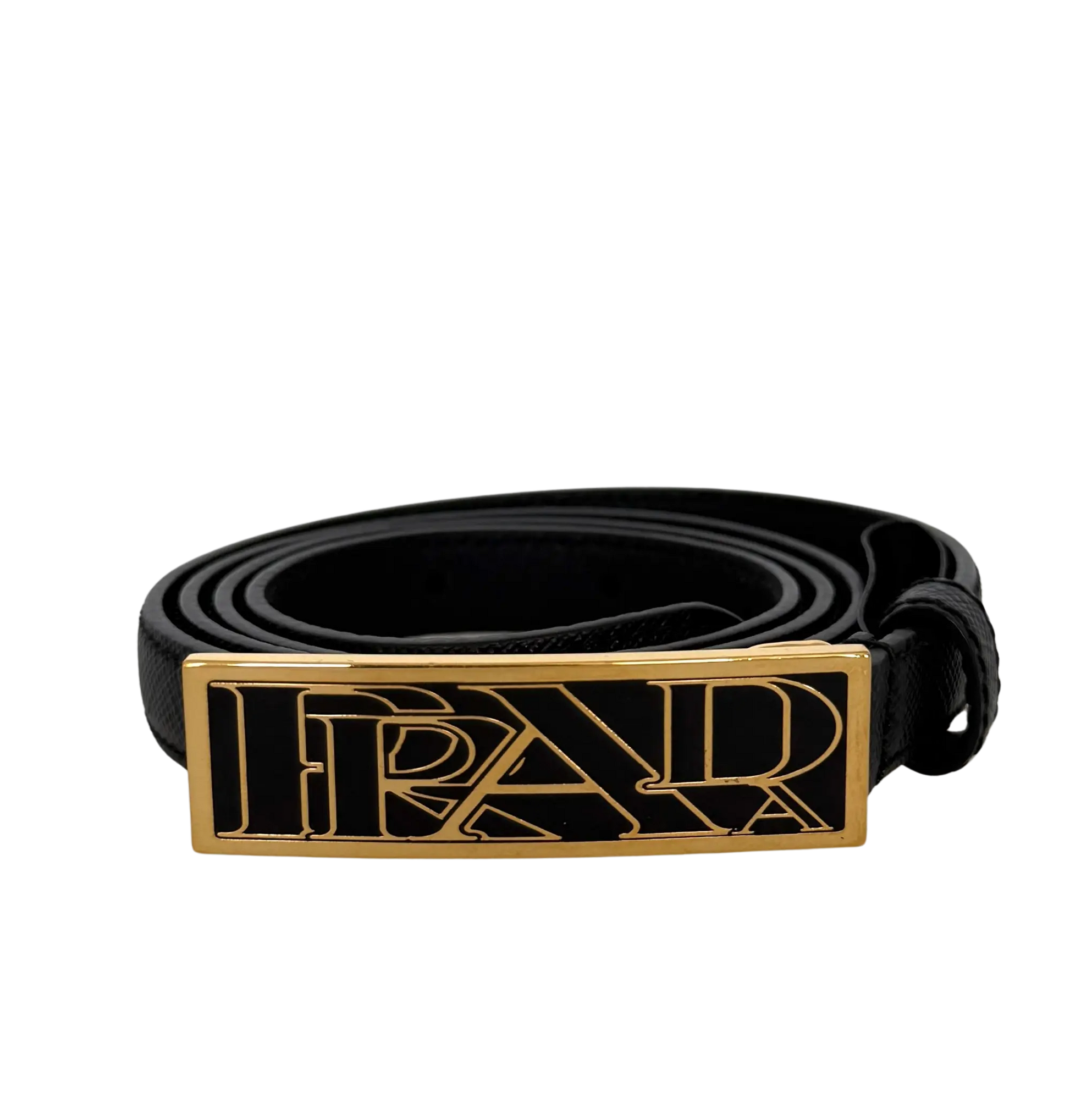 Prada Gürtel Schwarz mit goldener Prada Schnalle 80cm / sehr gut Prada