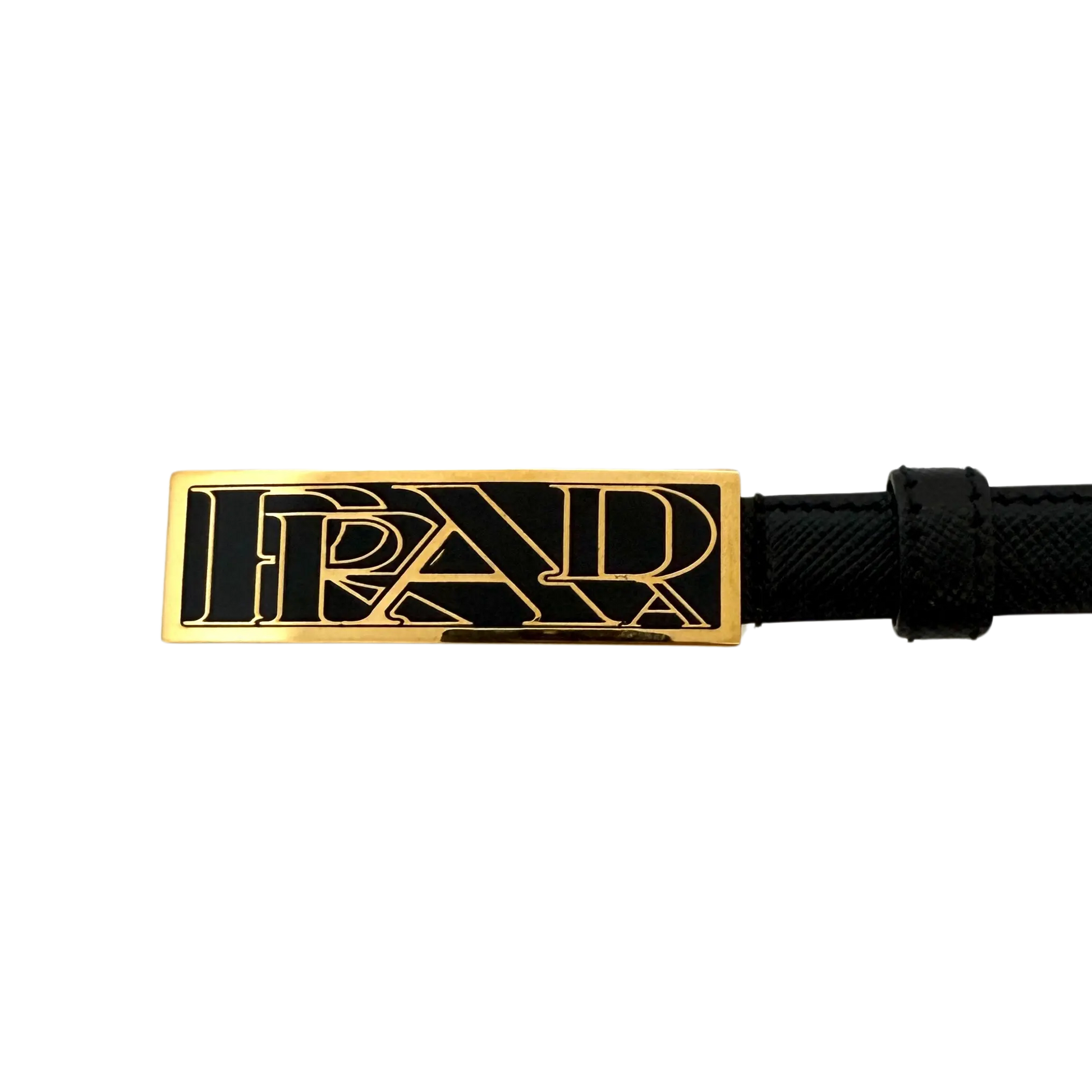 Prada Gürtel Schwarz mit goldener Prada Schnalle 80cm / sehr gut Prada