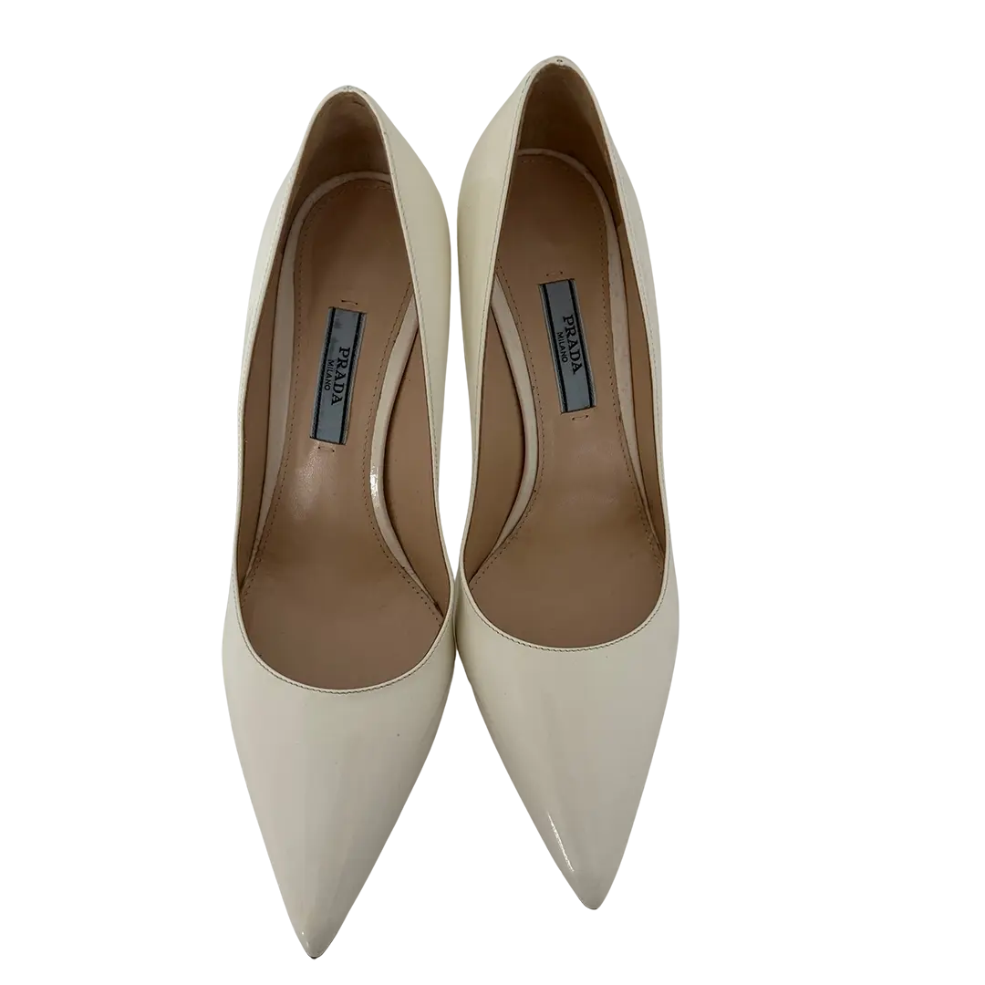 Prada Pumps aus Lackleder weiß Größe 36 1/2 /neuwertig Prada