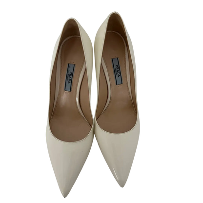 Prada Pumps aus Lackleder weiß Größe 36 1/2 /neuwertig Prada