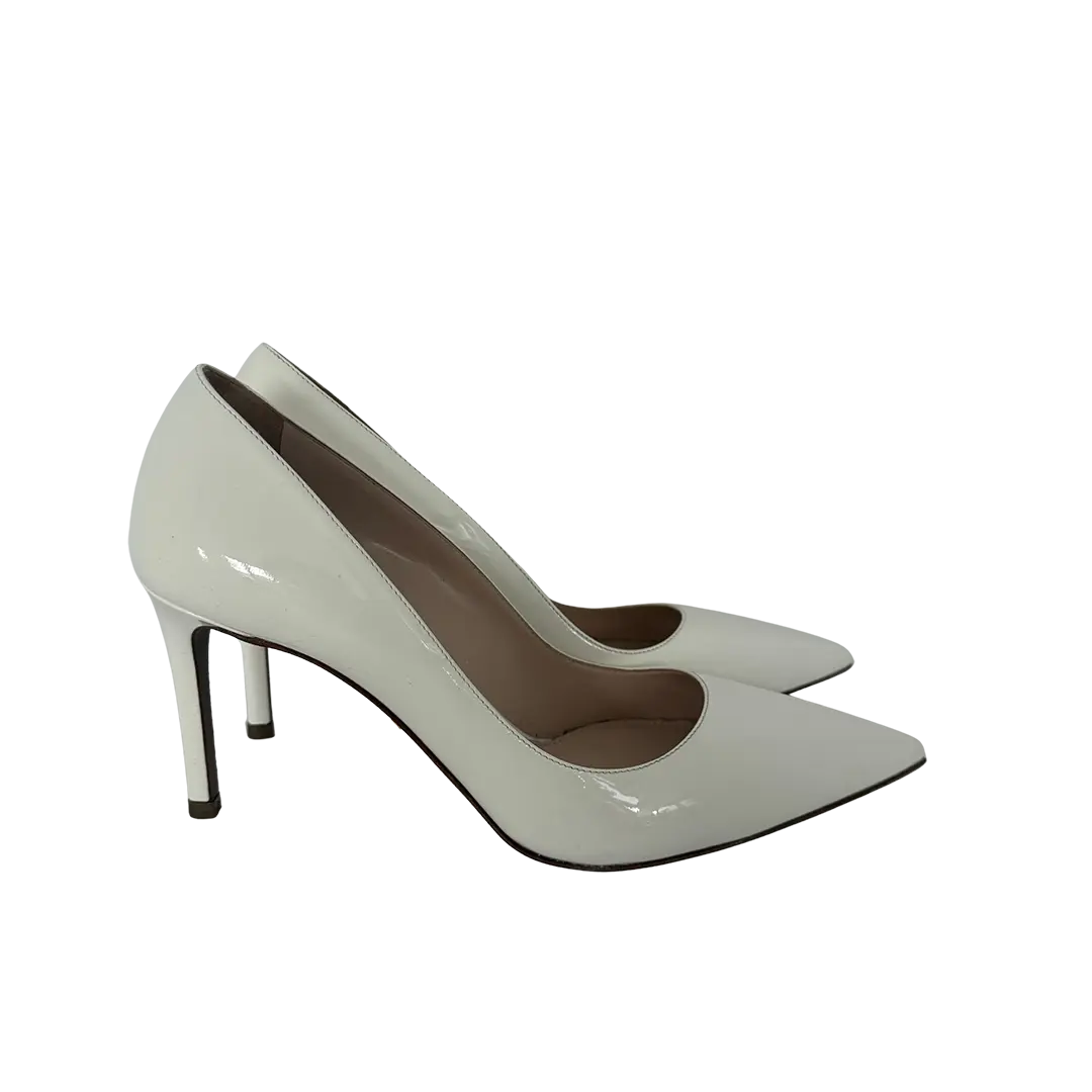 Prada Pumps aus Lackleder weiß Größe 36 1/2 /neuwertig Prada