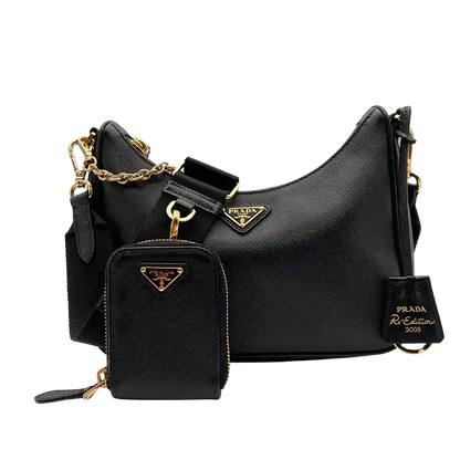 Prada Re-Edition 2005 Handtasche Saffiano Leder / schwarz Echtheitscheck