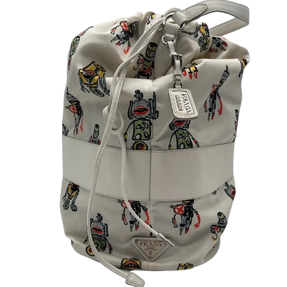 Prada Roboter Bag Nylon weiß selten / gut Prada