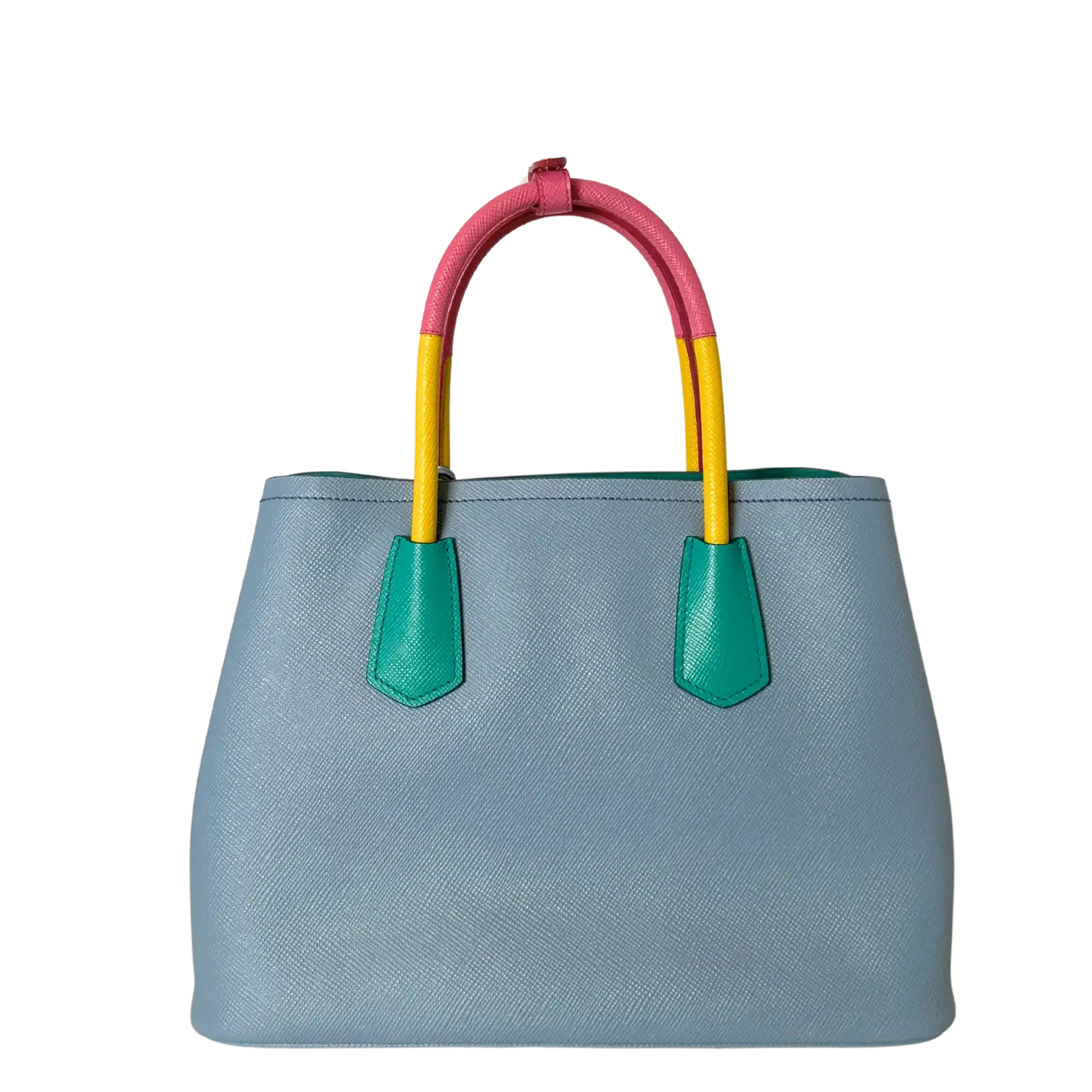 Prada Saffiano Cuir kleine Double Bag Astrale Giada Multicolor / neuwertig Prada