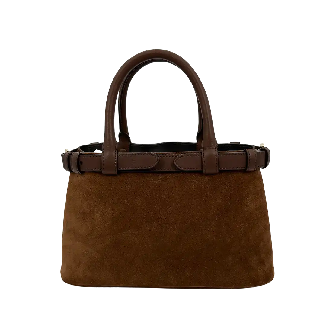 Prada Buckle Tote Bag Veloursleder braun / ungetragen Prada