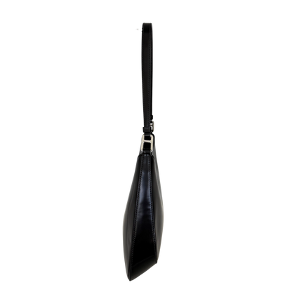 Prada Cleo Schultertasche gebürstetes Leder Schwarz / neuwertig Prada