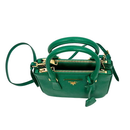 Prada Galleria Mini Bag aus Saffiano-Leder Mango Fullset / gut Prada