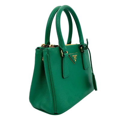 Prada Galleria Mini Bag aus Saffiano-Leder Mango Fullset / gut Prada