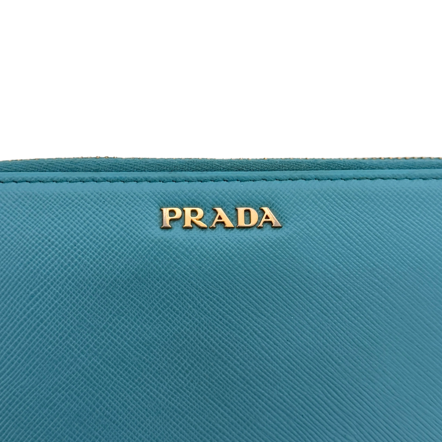 Prada Zippy Geldbörse aus Saffiano Leder Blau / gut Prada